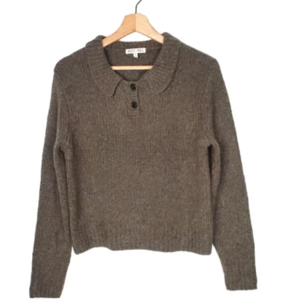 Alex Mill Frank Henley Sweater Knit Merino Wool Blend Olive Green Size Small